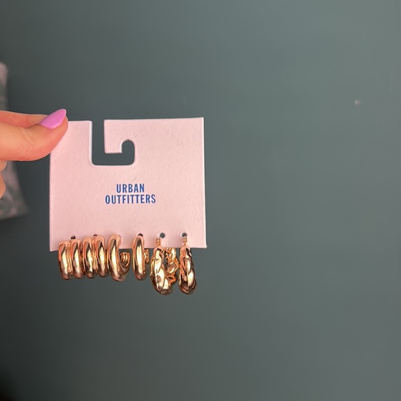 NEW Urban Outfitters mini gold hoops 3 pack - Picture 2 of 5